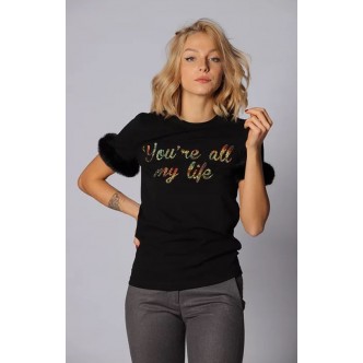 T-shirt con pelliccia nora barth