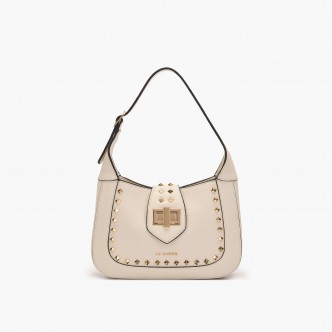 Borsa a mano Stud Avorio la...