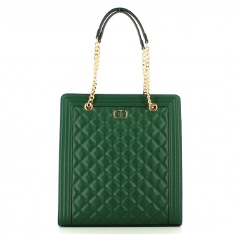 BORSA TOTE QUILTED VERDE