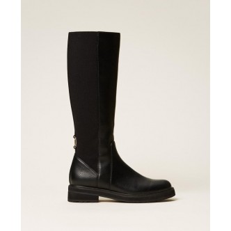 Stivali alti con elastico NERO