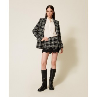 Minigonna in bouclé check
