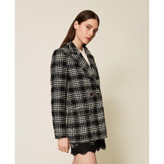 Giacca blazer in bouclé check